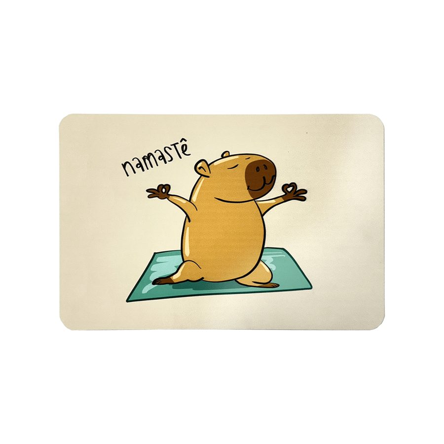 Tapete Banheiro Super Splash Capivara Namaste, tapete de banheiro Kapazi, 40 × 60 cm, para revenda
