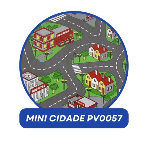 Piso vinílico em manta Kapazi 0,5 mm e 0,7 mm, modelo Mini Cidade PV0057