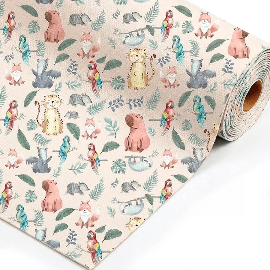 Tapete Brisa Infantil Selvinha, tapete infantil em rolo Kapazi, 1,30 m × 15 m, para revenda